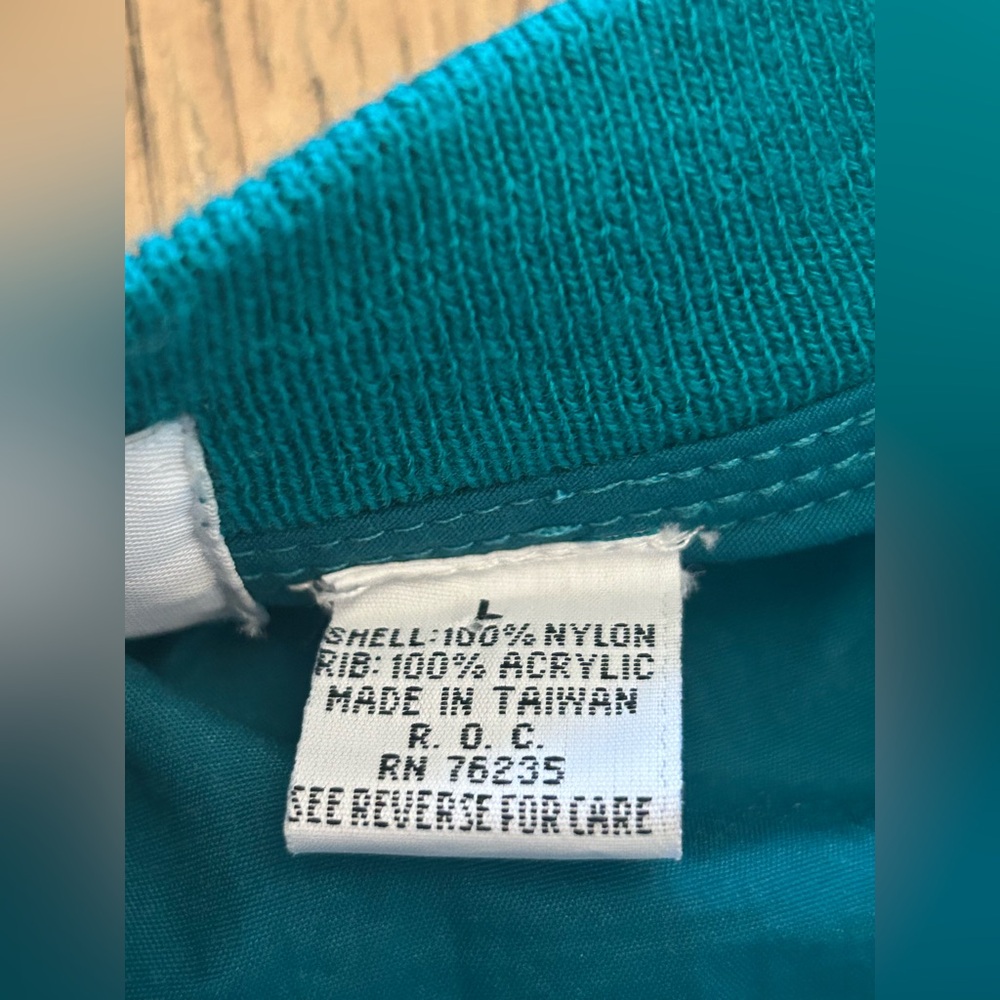 Vintage 90s Coral Bay Golf Teal Nylon V-Neck Pullover Windbreaker Size Large - Picture 6 of 8